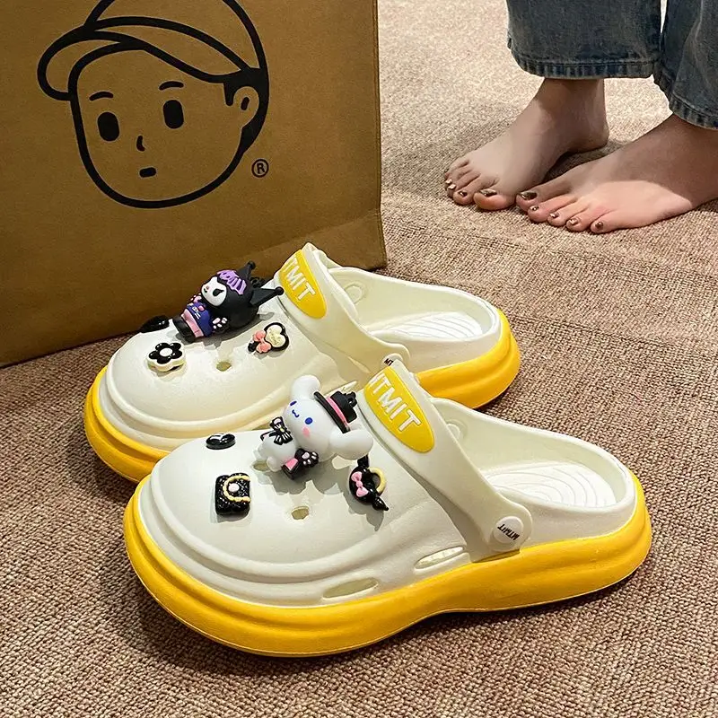 Women Cartoon Sandals Eva Clogs Summer Flats Bottom Cool Black - Image 24