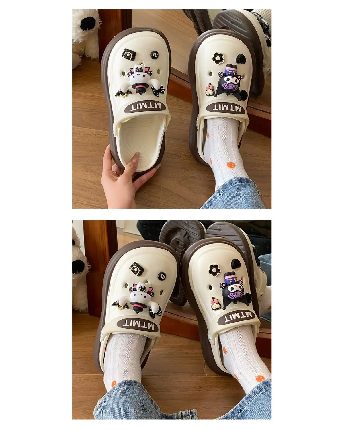 Women Cartoon Sandals Eva Clogs Summer Flats Bottom Cool Black — feature 13