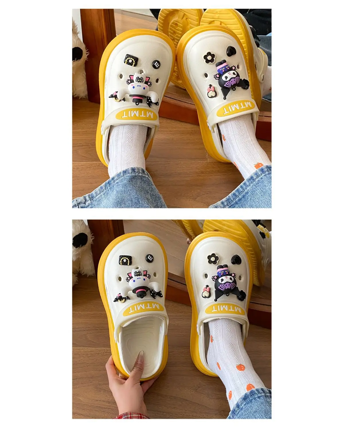 Women Cartoon Sandals Eva Clogs Summer Flats Bottom Cool Black — feature 14
