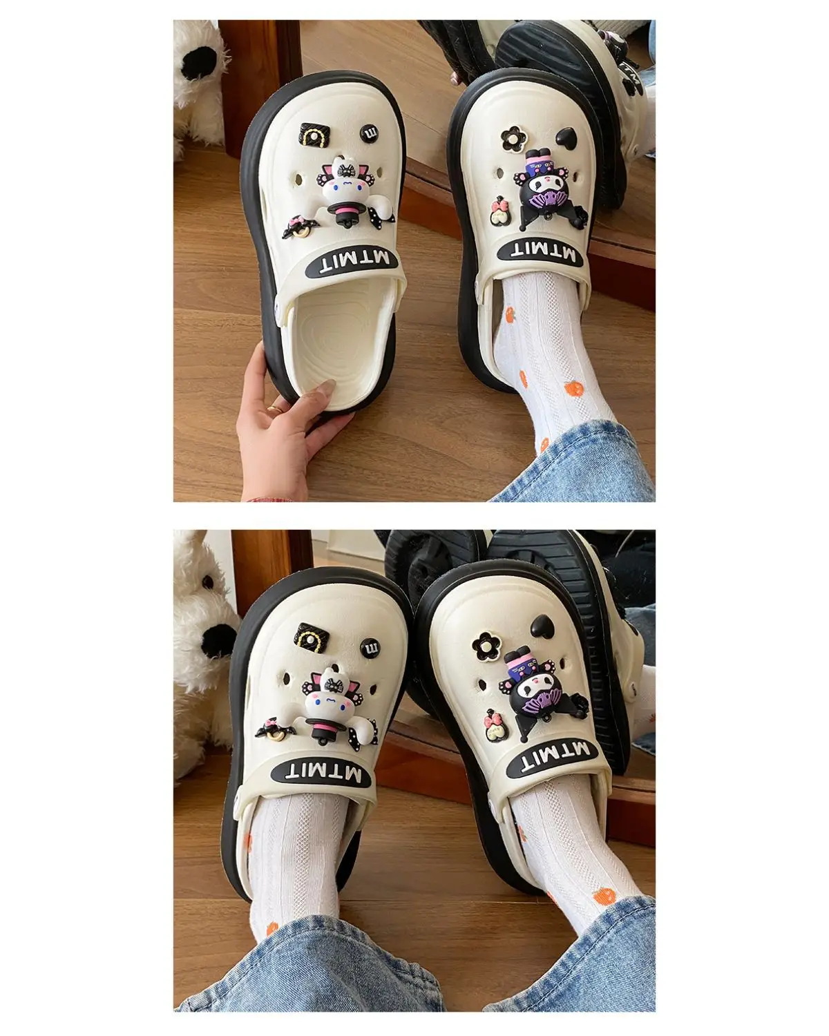 Women Cartoon Sandals Eva Clogs Summer Flats Bottom Cool Black — feature 15
