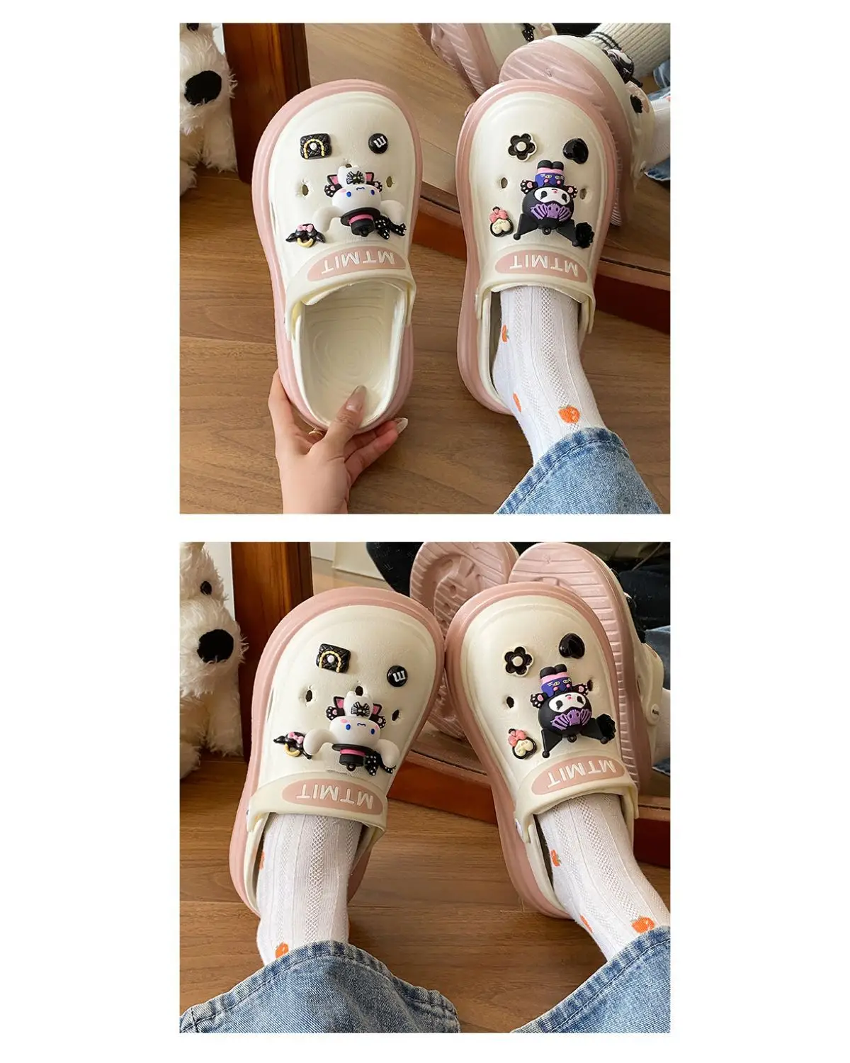 Women Cartoon Sandals Eva Clogs Summer Flats Bottom Cool Black — feature 16