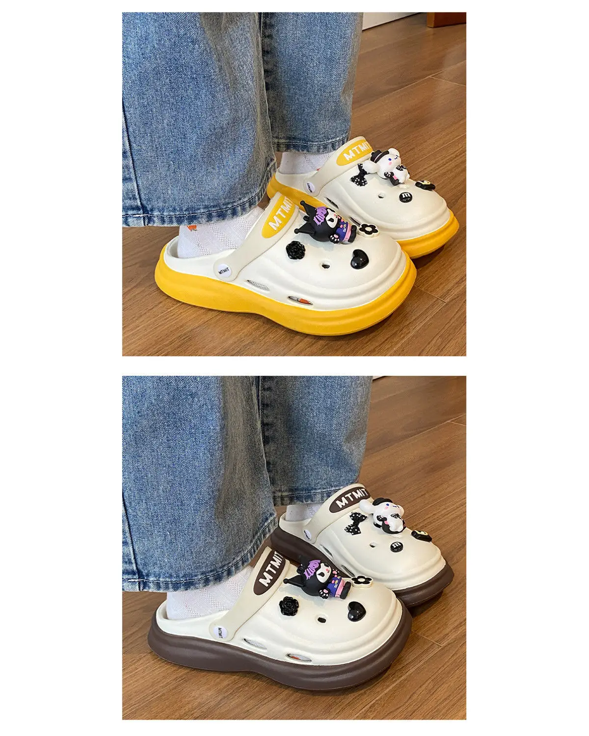 Women Cartoon Sandals Eva Clogs Summer Flats Bottom Cool Black — feature 17