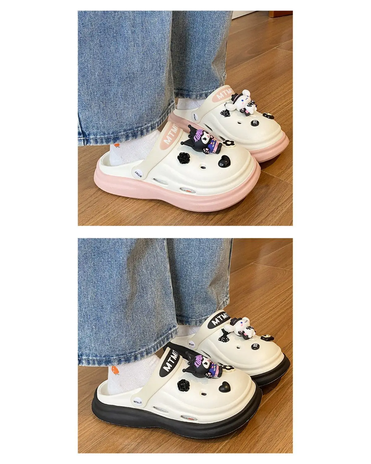 Women Cartoon Sandals Eva Clogs Summer Flats Bottom Cool Black — feature 18
