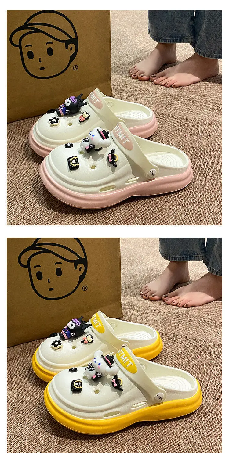Women Cartoon Sandals Eva Clogs Summer Flats Bottom Cool Black — feature 19