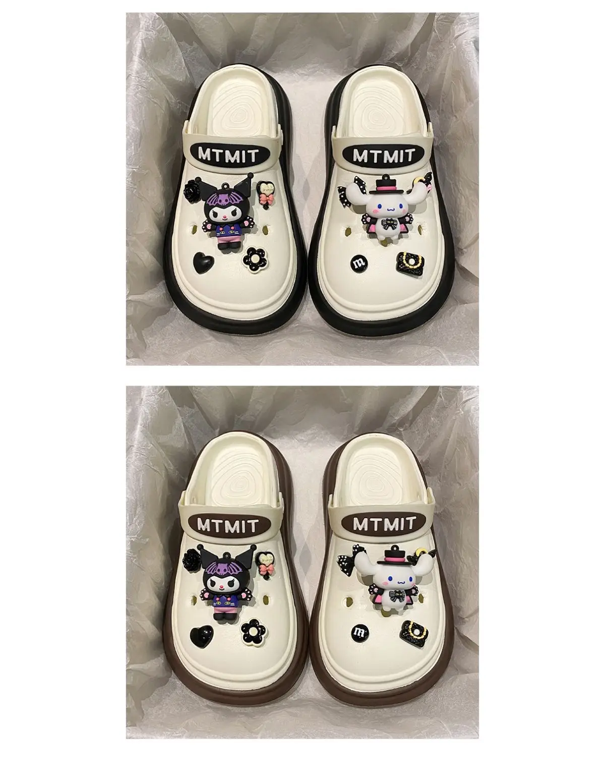 Women Cartoon Sandals Eva Clogs Summer Flats Bottom Cool Black — feature 22