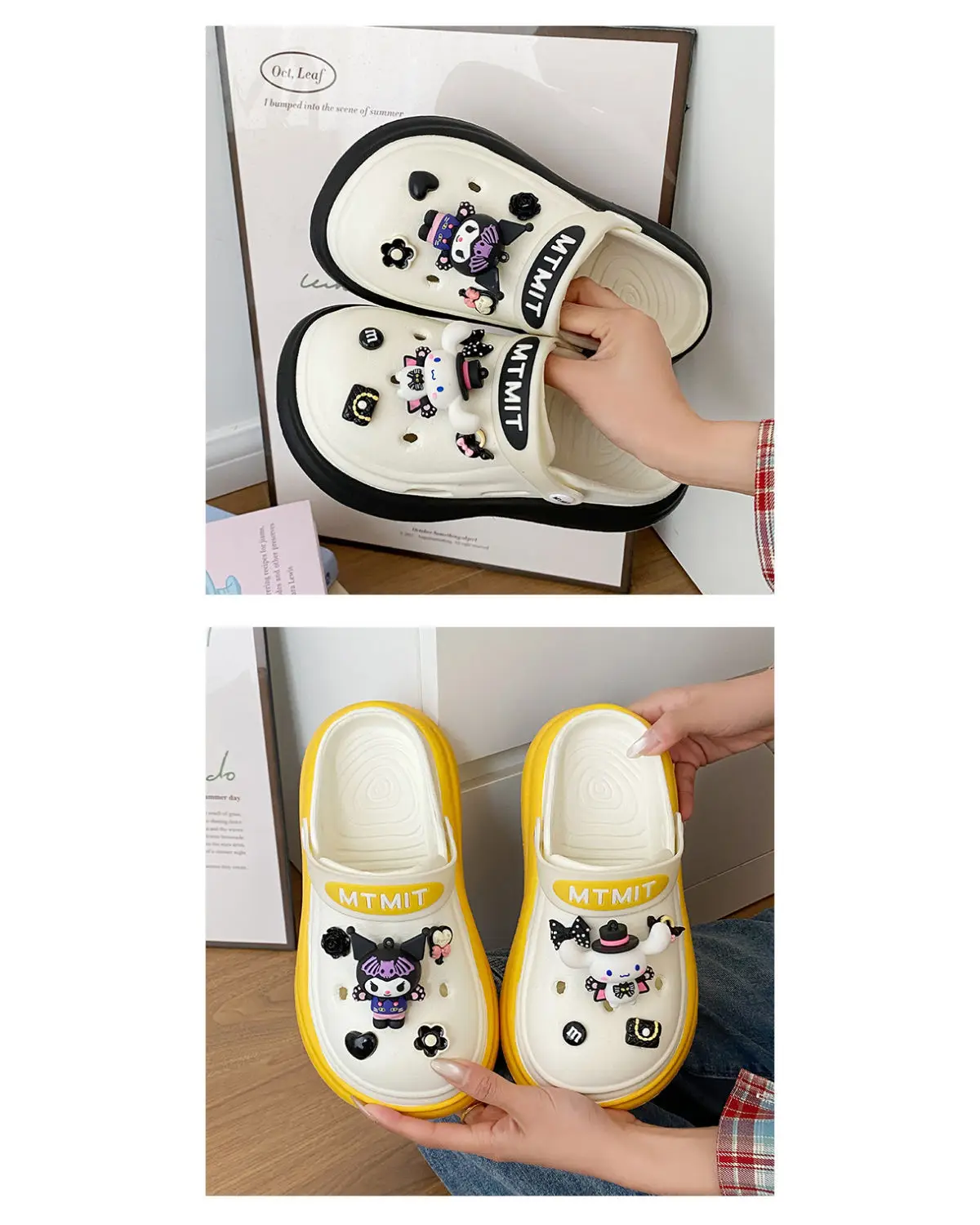 Women Cartoon Sandals Eva Clogs Summer Flats Bottom Cool Black — feature 23