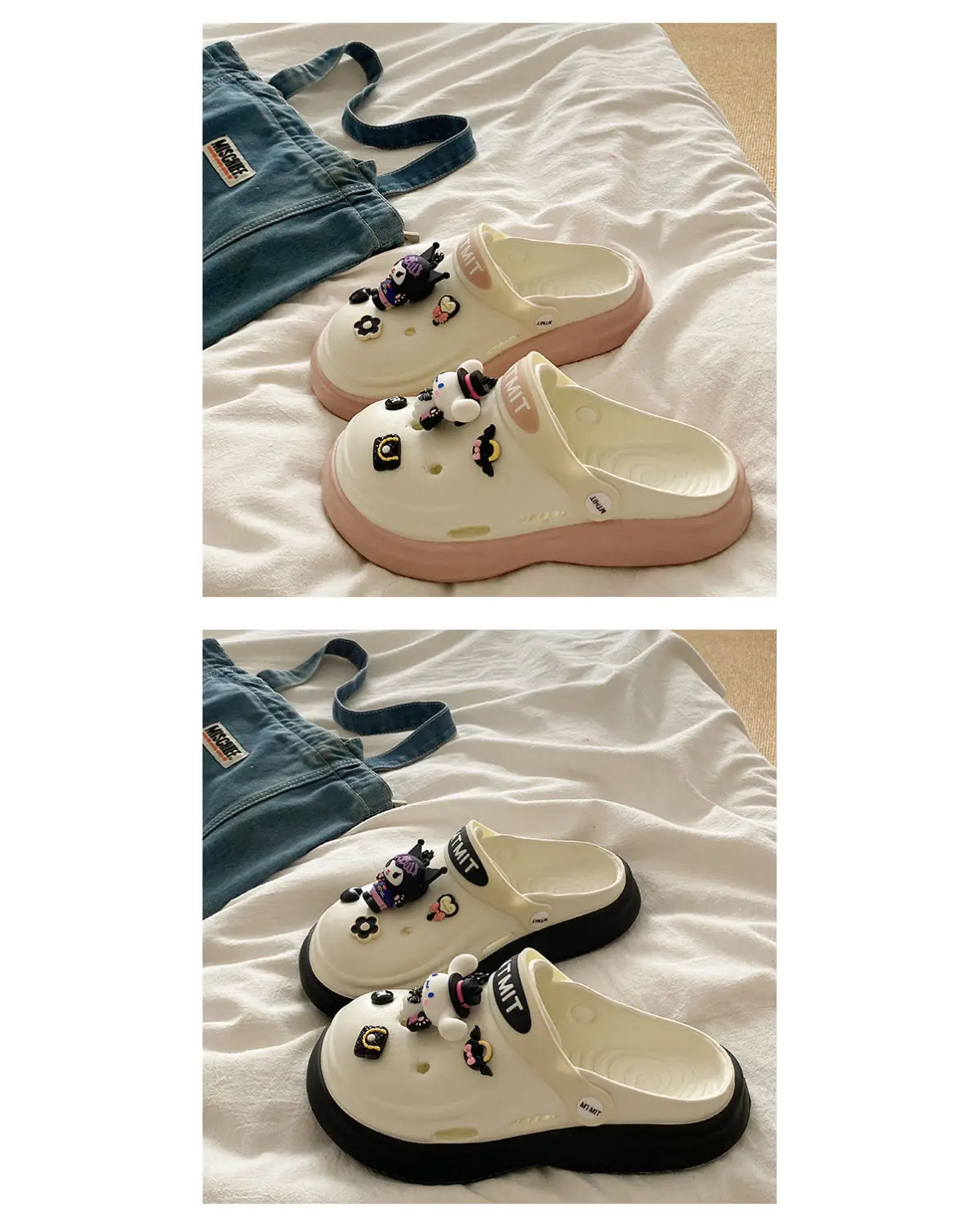 Women Cartoon Sandals Eva Clogs Summer Flats Bottom Cool Black — feature 25