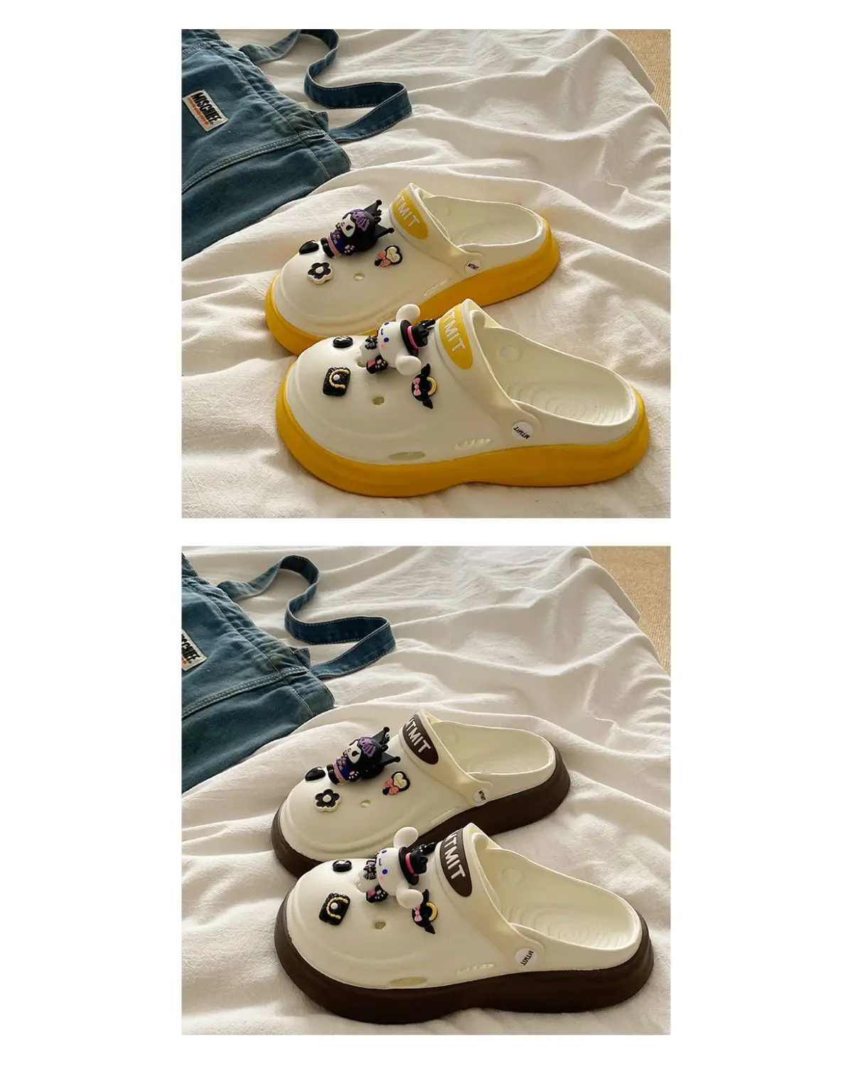 Women Cartoon Sandals Eva Clogs Summer Flats Bottom Cool Black — feature 26