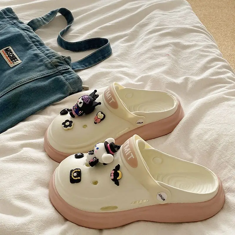 Women Cartoon Sandals Eva Clogs Summer Flats Bottom Cool Black — feature 29