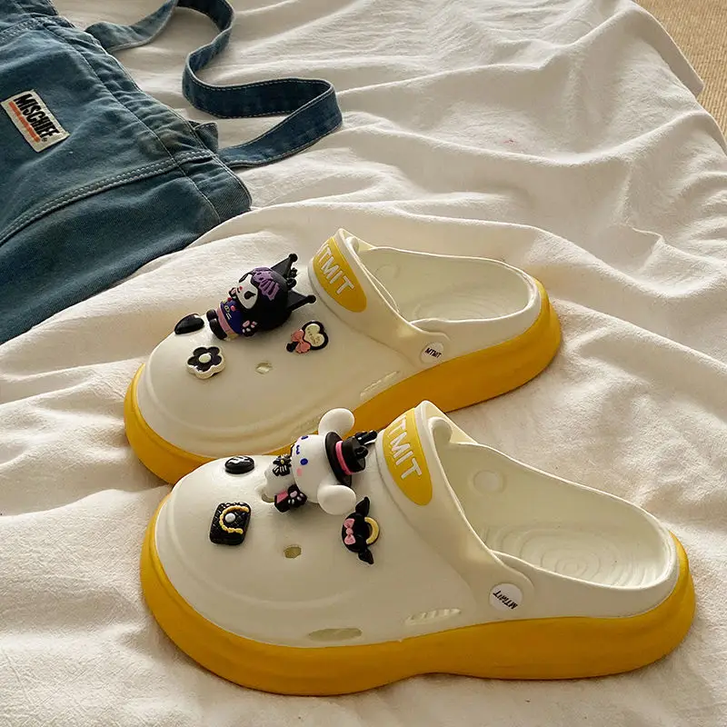 Women Cartoon Sandals Eva Clogs Summer Flats Bottom Cool Black — feature 30