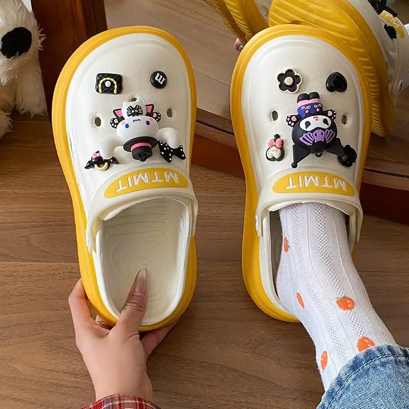Women Cartoon Sandals Eva Clogs Summer Flats Bottom Cool Black — feature 35