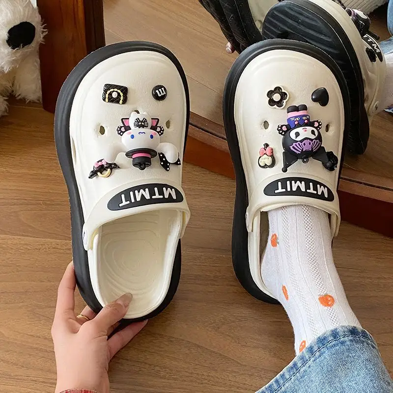 Women Cartoon Sandals Eva Clogs Summer Flats Bottom Cool Black — feature 36