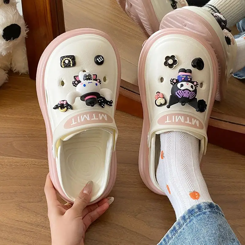 Women Cartoon Sandals Eva Clogs Summer Flats Bottom Cool Black — feature 37