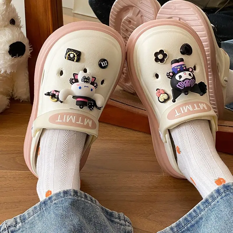 Women Cartoon Sandals Eva Clogs Summer Flats Bottom Cool Black — feature 38