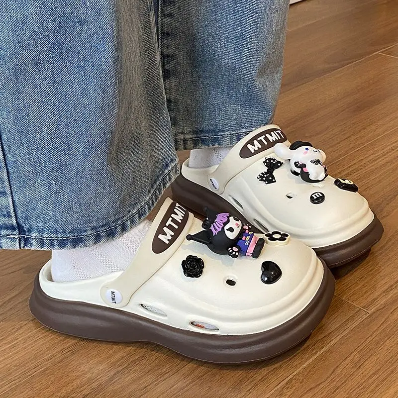 Women Cartoon Sandals Eva Clogs Summer Flats Bottom Cool Black — feature 40