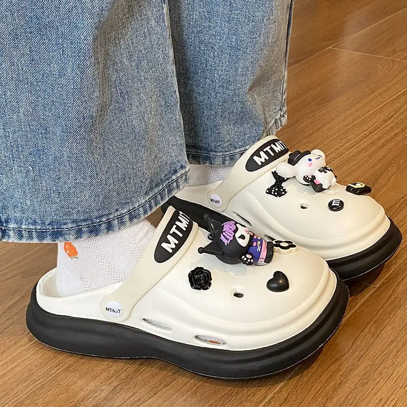 Women Cartoon Sandals Eva Clogs Summer Flats Bottom Cool Black — feature 42