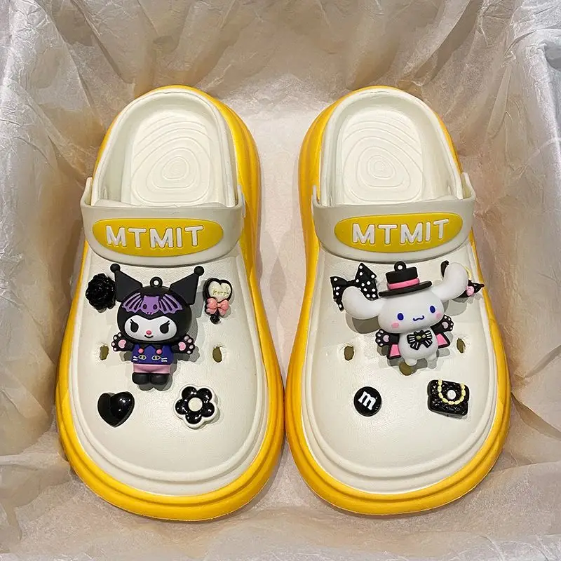 Women Cartoon Sandals Eva Clogs Summer Flats Bottom Cool Black — feature 43