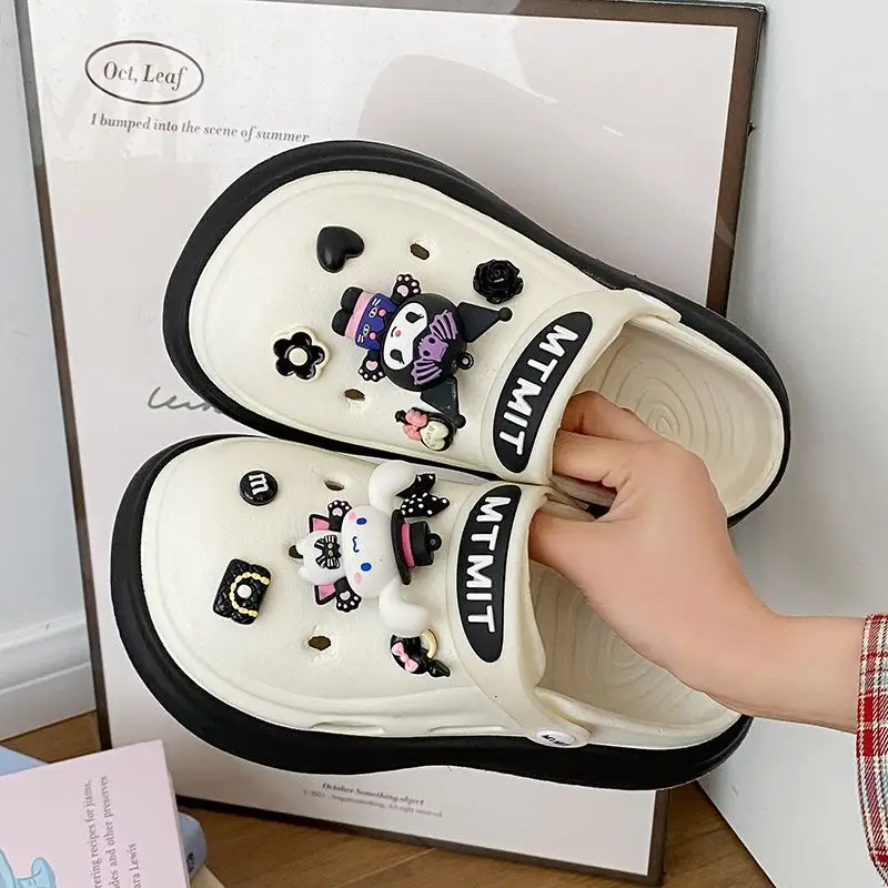 Women Cartoon Sandals Eva Clogs Summer Flats Bottom Cool Black — feature 45