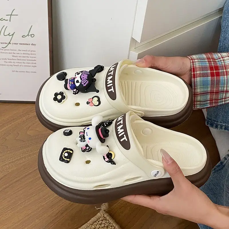 Women Cartoon Sandals Eva Clogs Summer Flats Bottom Cool Black — feature 47