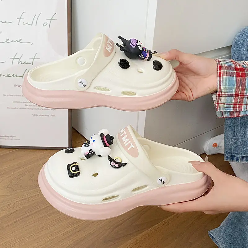Women Cartoon Sandals Eva Clogs Summer Flats Bottom Cool Black — feature 48