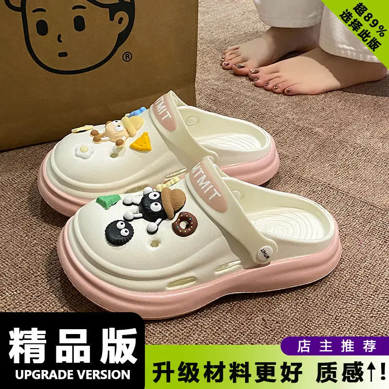 Women Cartoon Sandals Eva Clogs Summer Flats Bottom Cool Black - Image 10