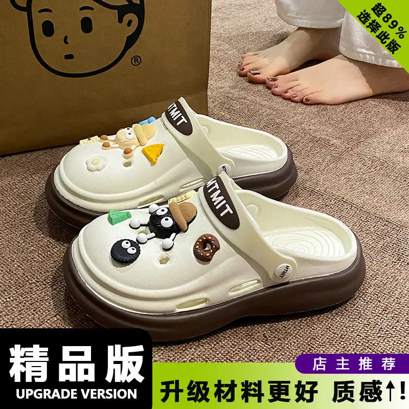 Women Cartoon Sandals Eva Clogs Summer Flats Bottom Cool Black - Image 11