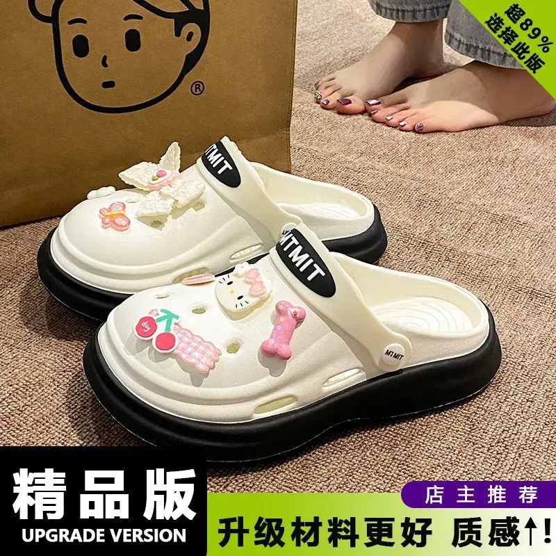 Women Cartoon Sandals Eva Clogs Summer Flats Bottom Cool Black - Image 17