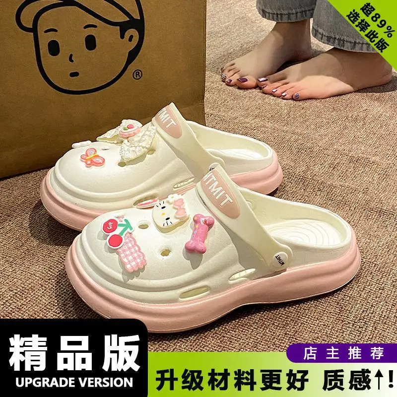 Women Cartoon Sandals Eva Clogs Summer Flats Bottom Cool Black - Image 18