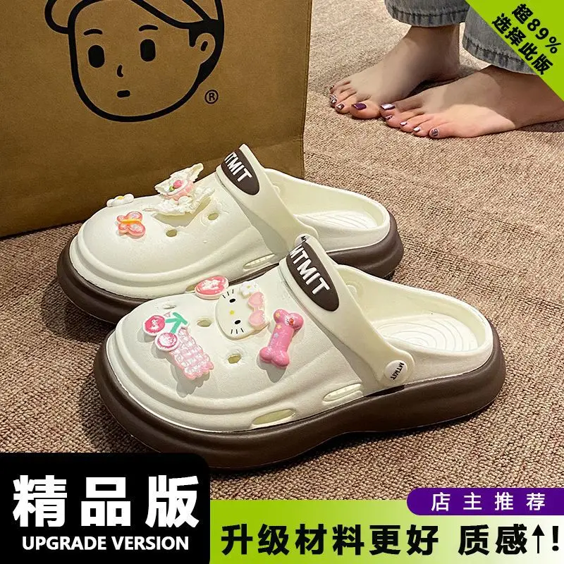 Women Cartoon Sandals Eva Clogs Summer Flats Bottom Cool Black - Image 19