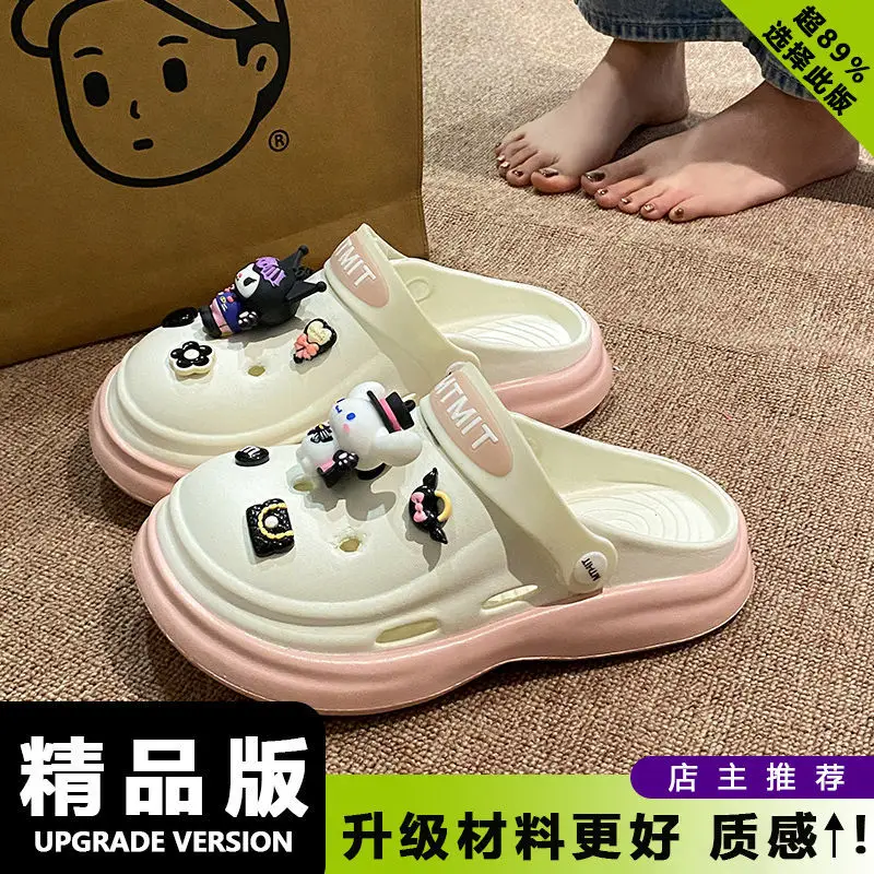 Women Cartoon Sandals Eva Clogs Summer Flats Bottom Cool Black - Image 2