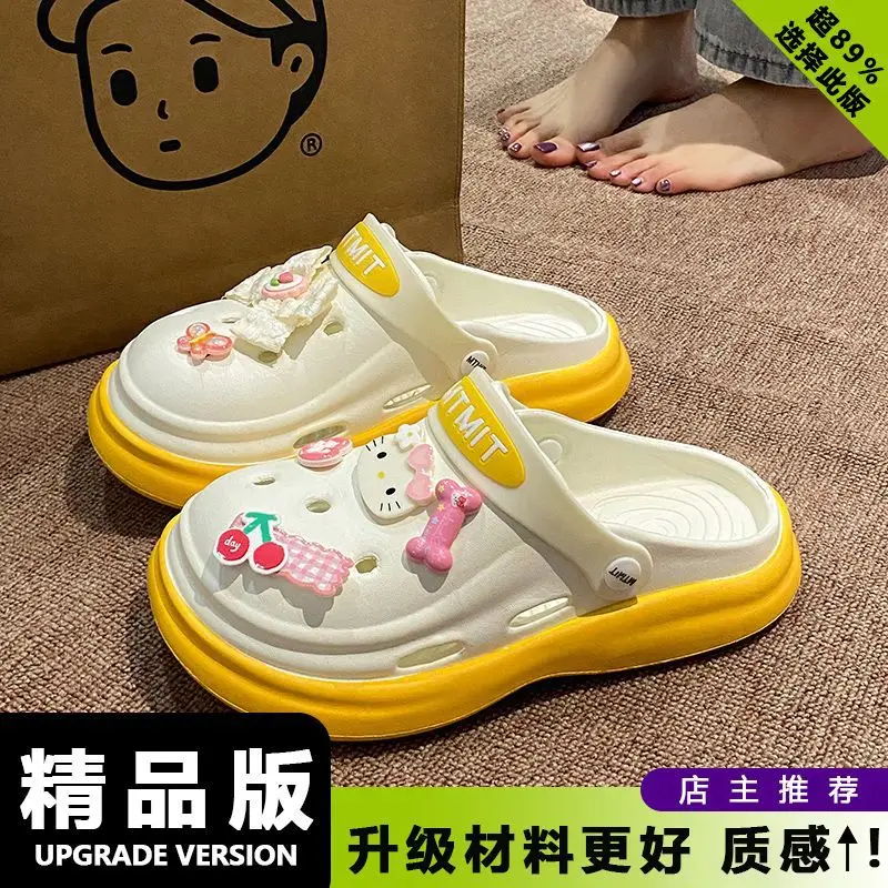 Women Cartoon Sandals Eva Clogs Summer Flats Bottom Cool Black - Image 20