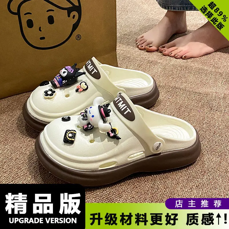 Women Cartoon Sandals Eva Clogs Summer Flats Bottom Cool Black - Image 3