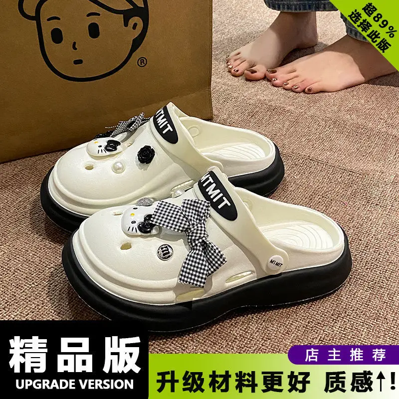 Women Cartoon Sandals Eva Clogs Summer Flats Bottom Cool Black - Image 5