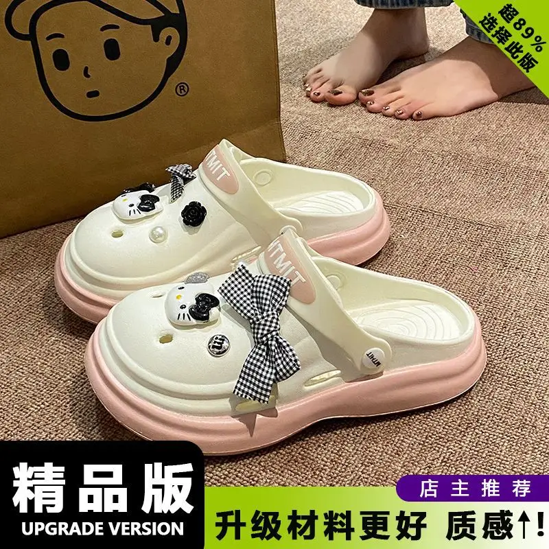 Women Cartoon Sandals Eva Clogs Summer Flats Bottom Cool Black - Image 6