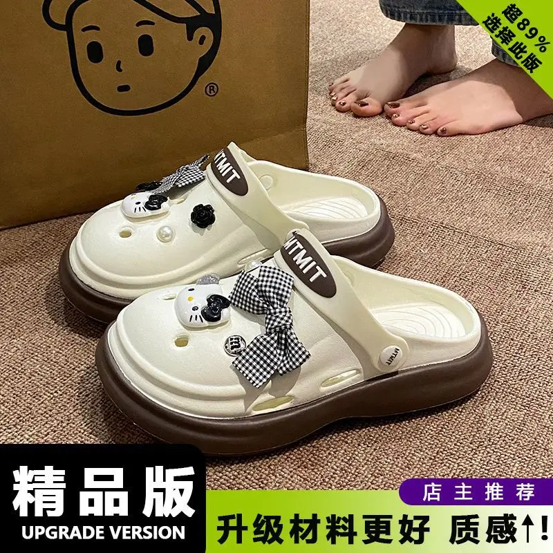 Women Cartoon Sandals Eva Clogs Summer Flats Bottom Cool Black - Image 7