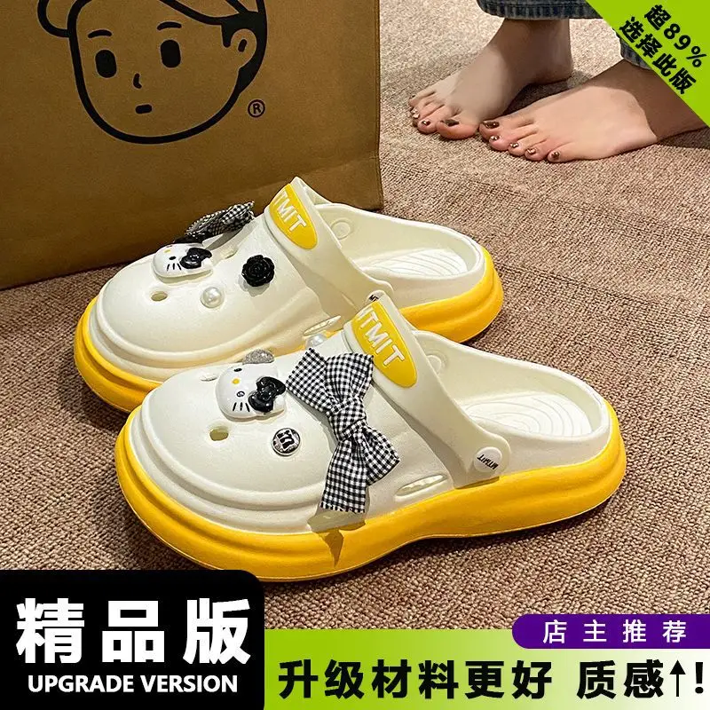 Women Cartoon Sandals Eva Clogs Summer Flats Bottom Cool Black - Image 8
