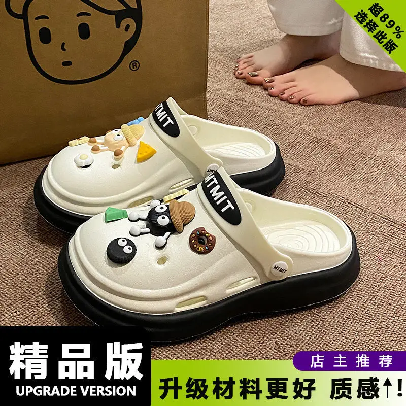Women Cartoon Sandals Eva Clogs Summer Flats Bottom Cool Black - Image 9