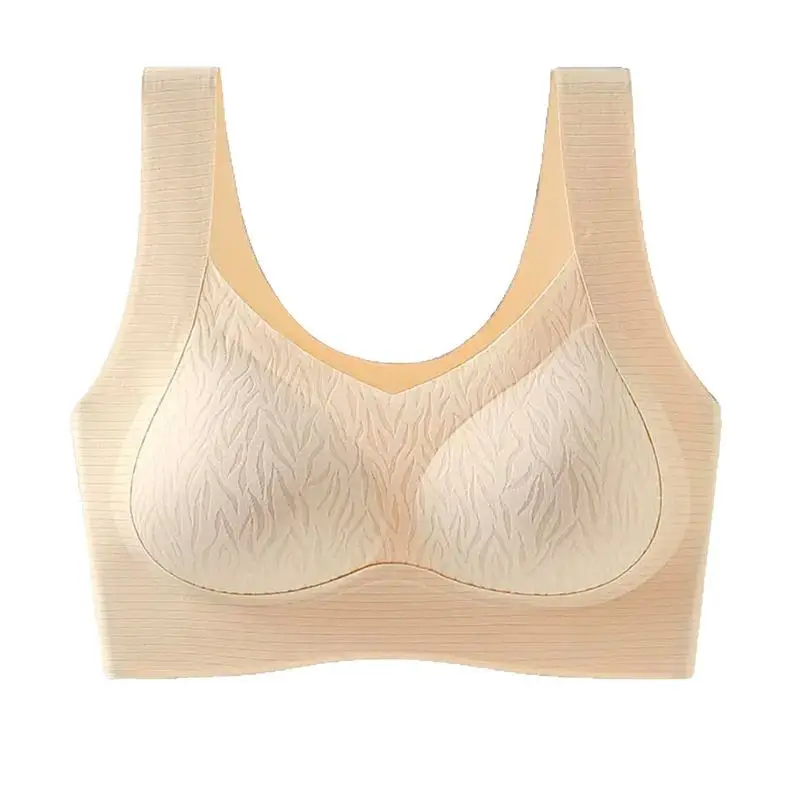New seamless wide shoulder base underwear women's beautiful back without steel ring anti-sagging fixed cup anti-gravity soft support bra