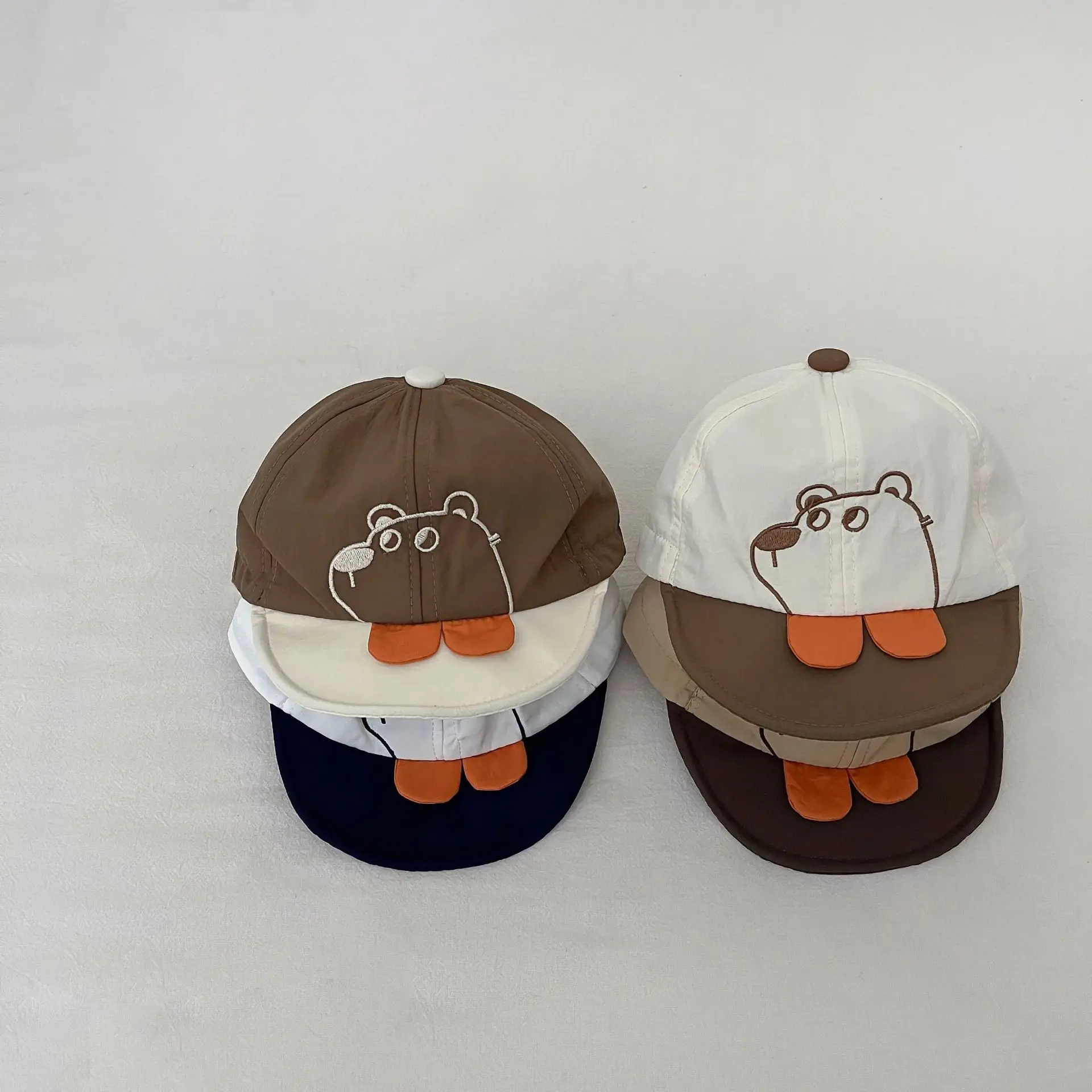 Baby Cap with Cute Dog Face Brown White - Image 6