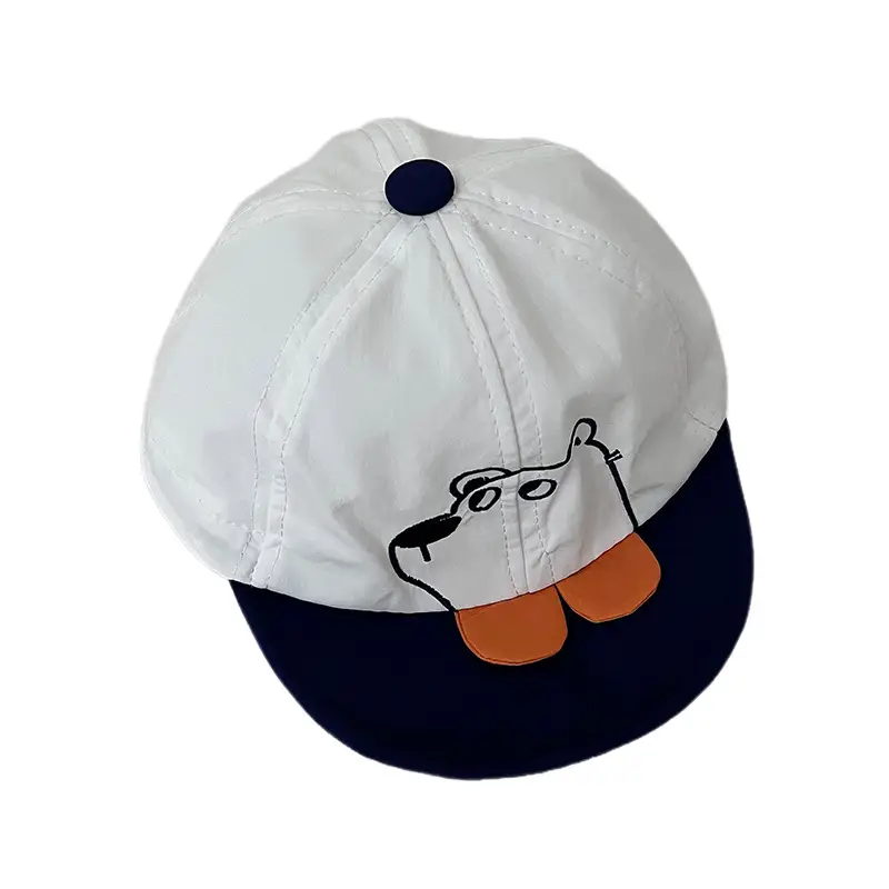 Baby Cap with Cute Dog Face Brown White - Image 9