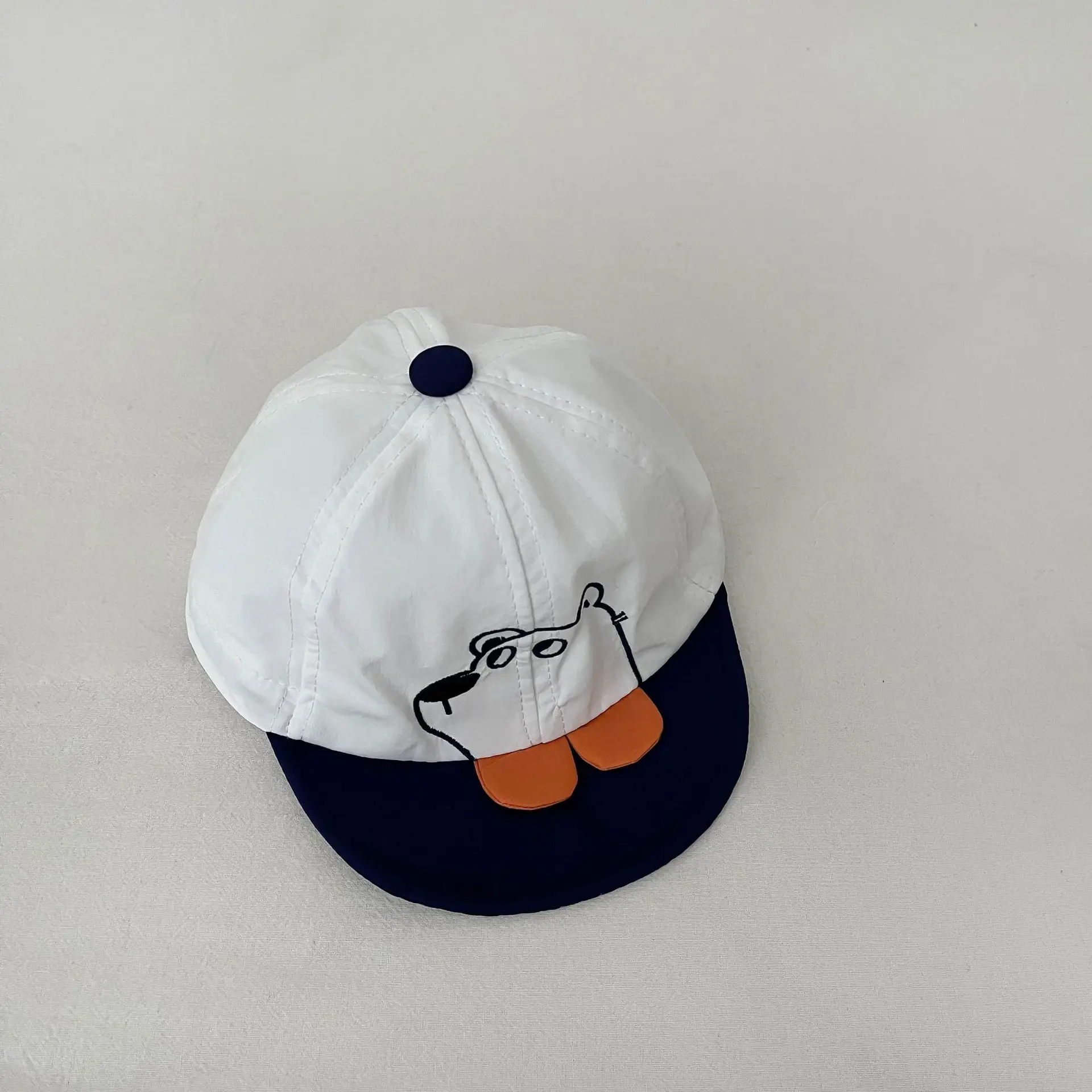 Baby Cap with Cute Dog Face Brown White — feature 2