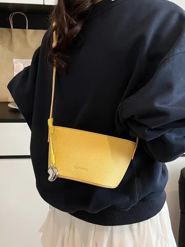 Korean Style Soft Leather Pebbled Crossbody Bag - Image 8