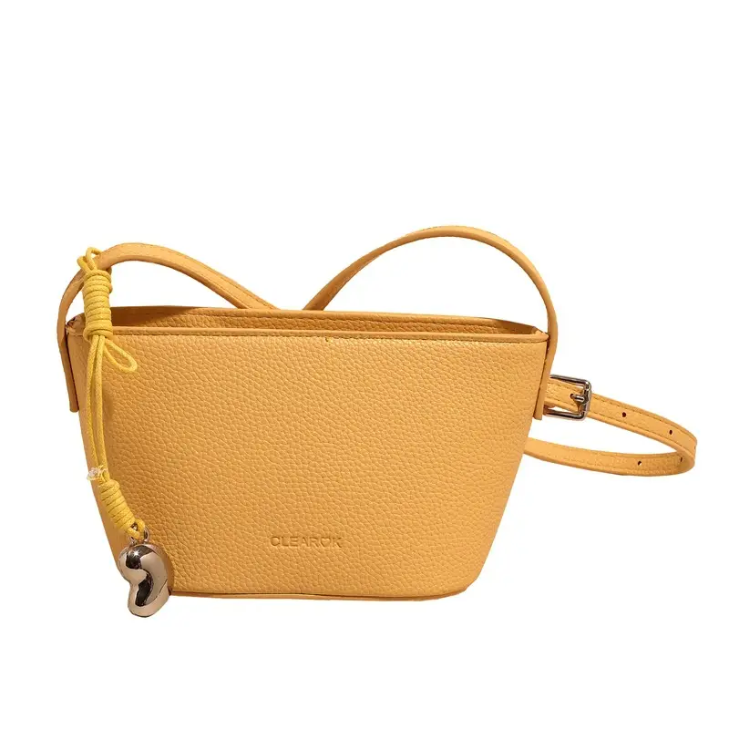 Korean Style Soft Leather Pebbled Crossbody Bag - Image 4