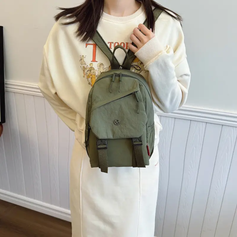 Men's Beige Crossbody Backpack with Front Pocket & Adjustable Strap - Image 5