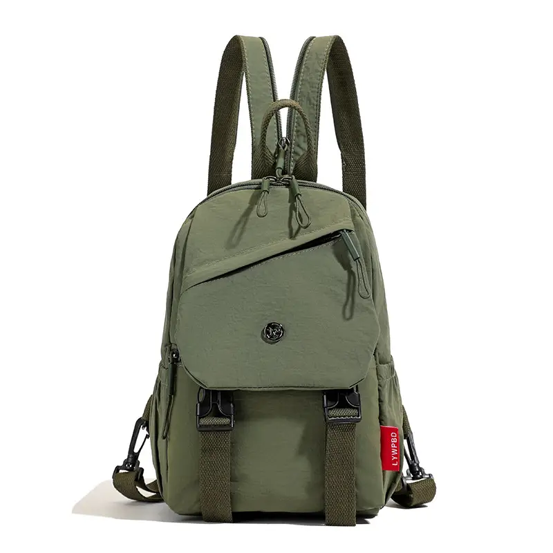 Men's Beige Crossbody Backpack with Front Pocket & Adjustable Strap - Image 3