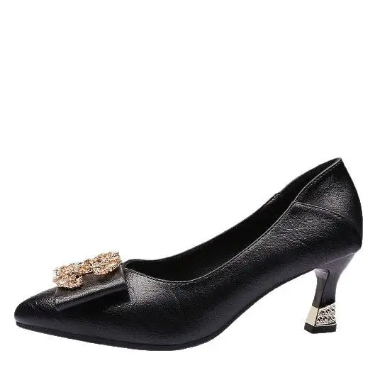 Cross-Border Two-Way Wear High Heels for Women, Stiletto Heels, 2026 Spring and Autumn New Style, Mid-Heel Single Shoes for Women, Shallow Mouth, Comfortable for Feet, Work Leather Shoes - Image 7