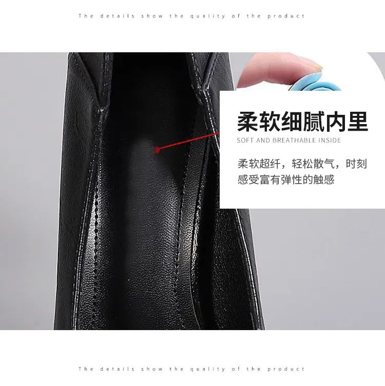 Cross-Border Two-Way Wear High Heels for Women, Stiletto Heels, 2026 Spring and Autumn New Style, Mid-Heel Single Shoes for Women, Shallow Mouth, Comfortable for Feet, Work Leather Shoes — feature 6