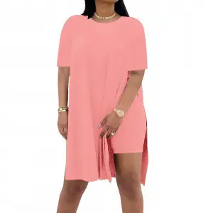 Pink Loose Two-Piece Summer Suit for Women - Image 5