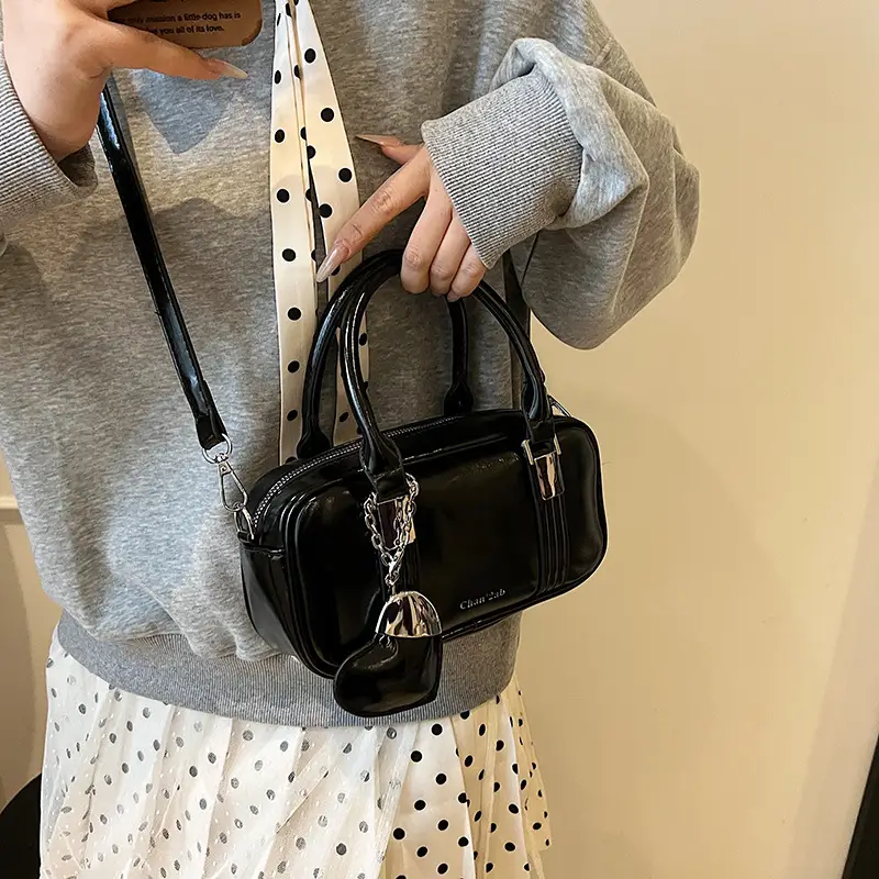 Korean Style Cream White Square Handbag 2025 Spring