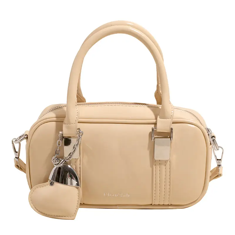 Korean Style Cream White Square Handbag 2025 Spring
